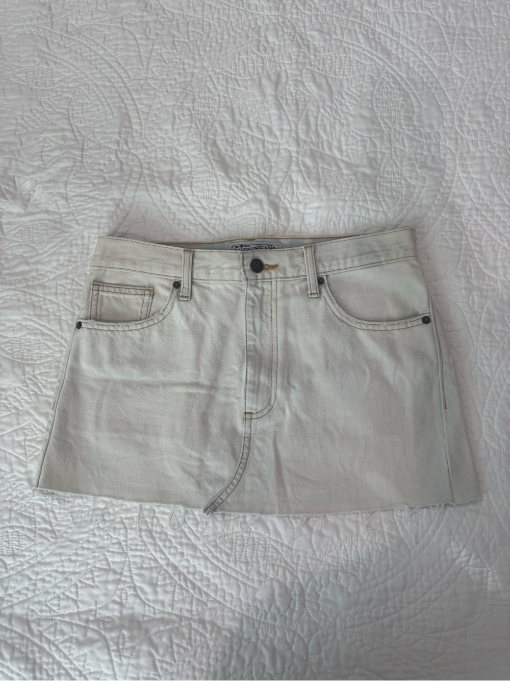 Lucky Brand White-Blue Denim Mini Skirt
